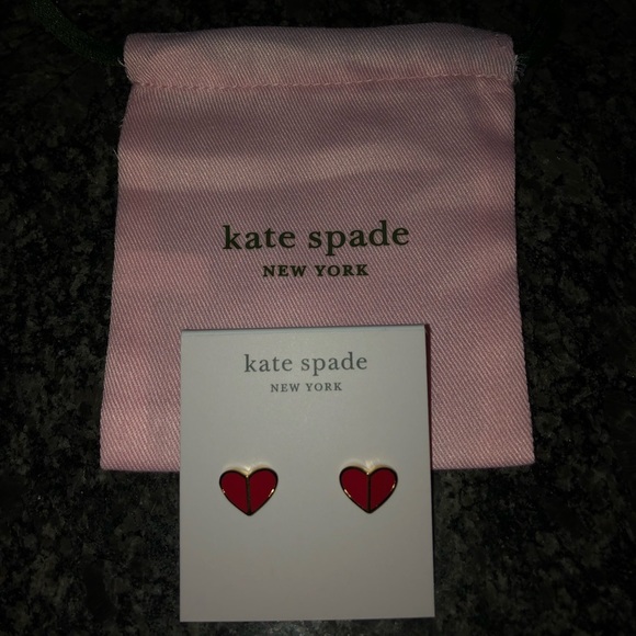 kate spade Jewelry - KATE SPADE heart stud earrings